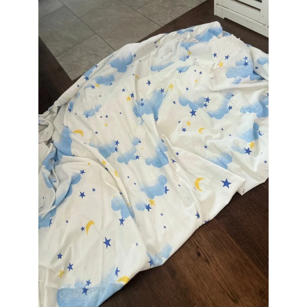 Vintage Celestial Cloud Moon Star Sheet Set 3 piece Full y2k flannel nostalgic
